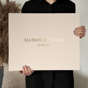 Álbum de fotos de boda extragrande, álbum de fotos familiar XXL personalizado, álbum de recortes de lino, álbum tradicional, tamaño personalizado posible.