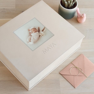 Personalized Baby Keepsake Box | Large Memory Box with Photo Window | Baby Time Capsule Box | Christening Memory Box | Hand Made in Europe