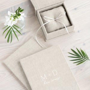 Personalized Wedding Vow Books | Luxurious Linen Wedding Vow Booklets | Elegant Custom Keepsake | Hand Made by Arcoalbum