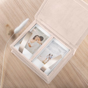 Personalized Box for Instant Photos | Custom Keepsake Case for Instax Mini and Other Formats | Elegant Storage for Special Moments