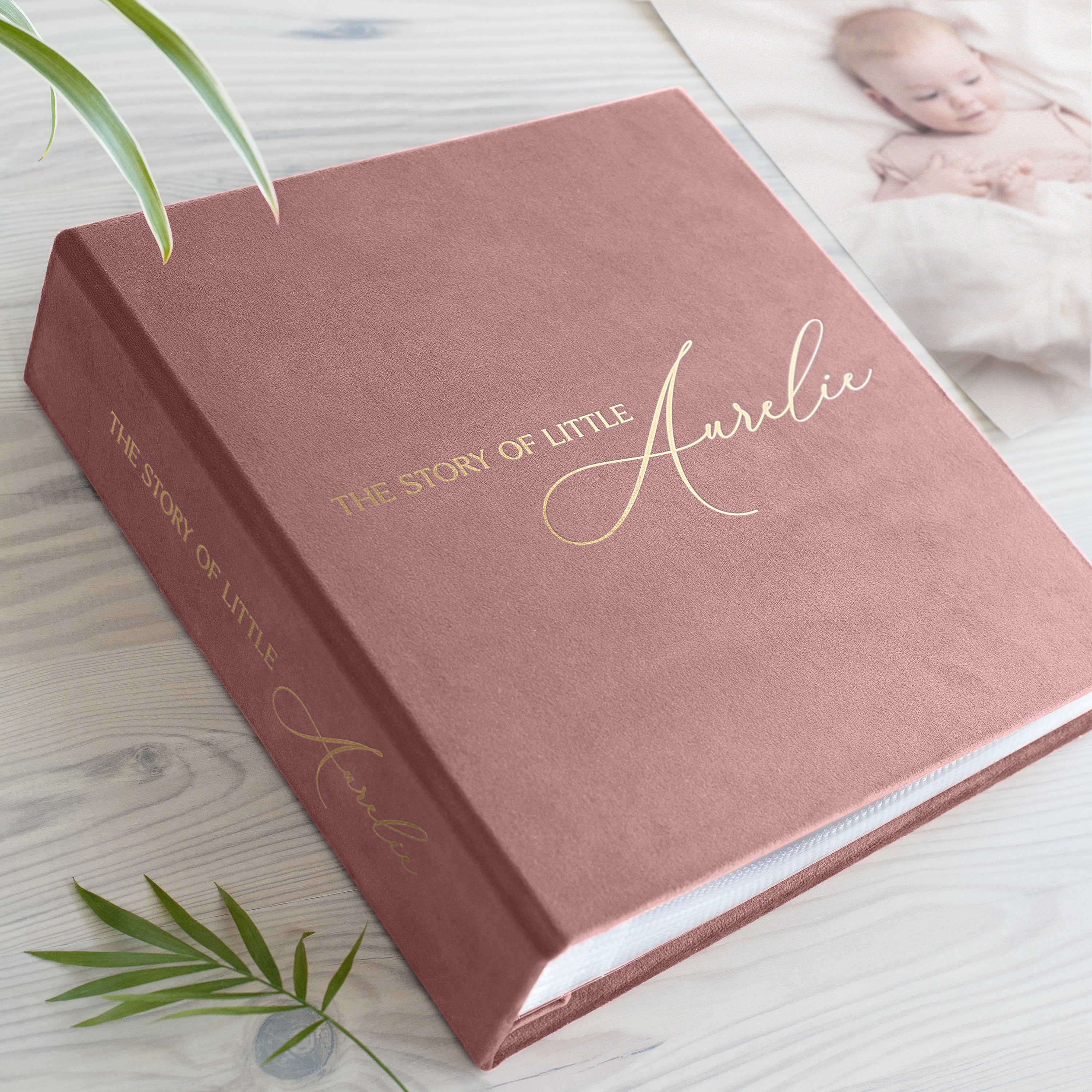 Baby Photo Album for 8x10 Photos | Personalized Slip in