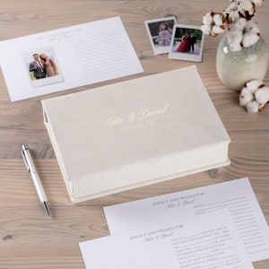 Brautparty - Hochzeitsrabattkarten, Marriage Advice Cards mit Box, Hochzeit Mad Lib Karten in personalisierter Samt-Box, modernes Hochzeitsgeschenk