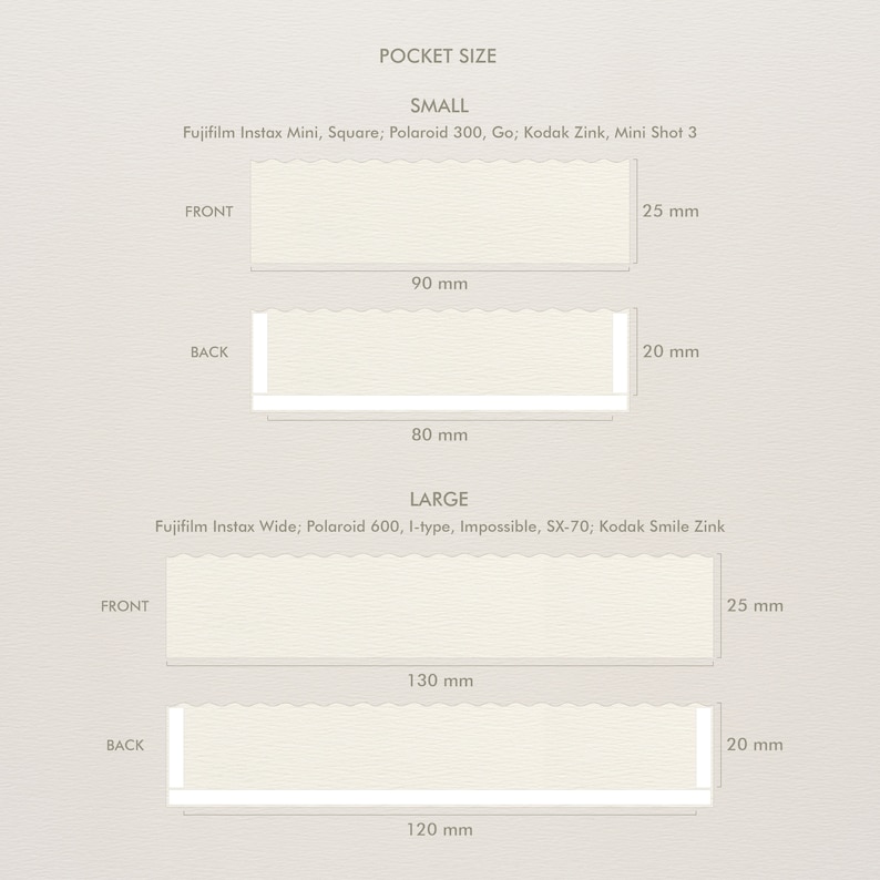 Pockets for Instant Guest Books, Scrapbooks and Photo Albums Photo Guest Book Pockets for all Instant Photos: Instax Mini Wide Square etc. image 5