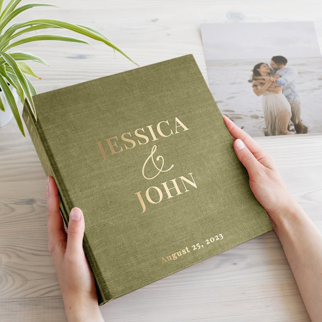 Wedding Photo Album for 8x10 Photos, Custom Slip in Photo Album for