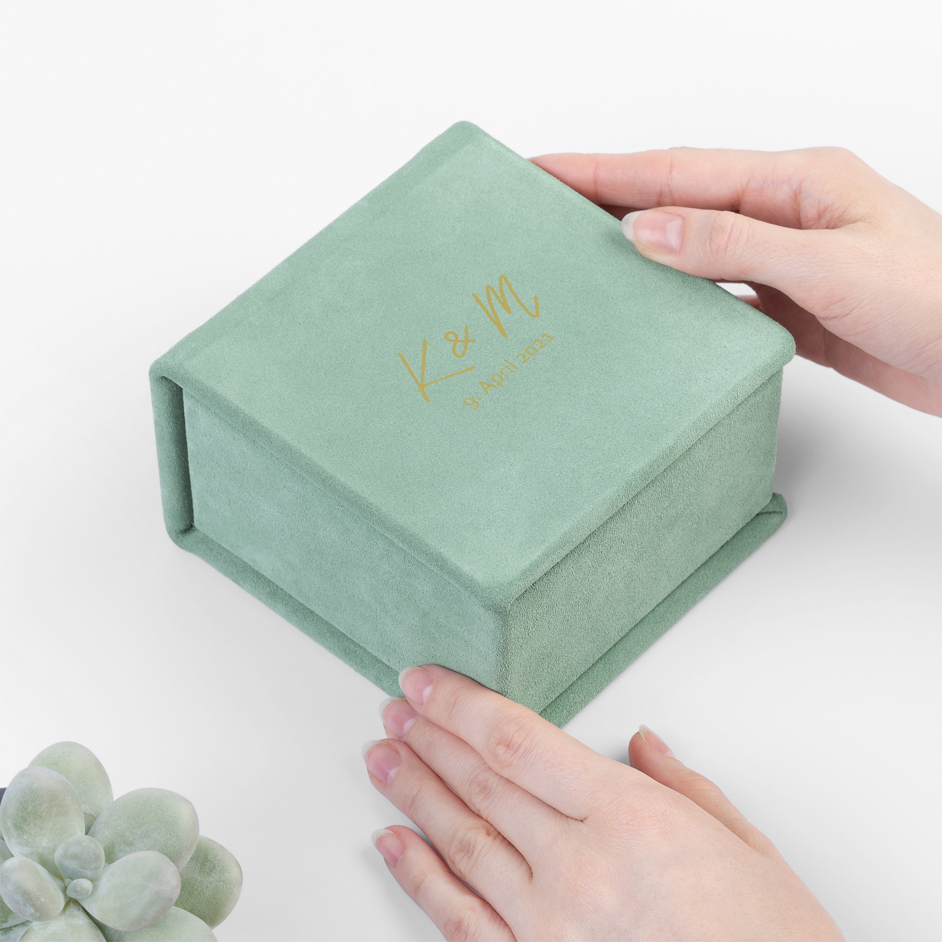 Personalized Necklace Gift Box Green Velvet or Suede Wedding Etsy — free download