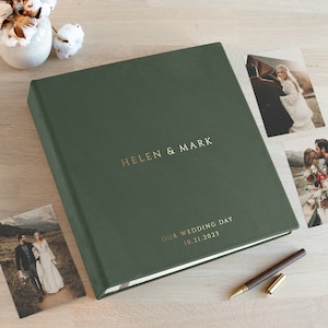 Wedding Photo Album | Personalized Anniversary Book | Large Self-adhesive Family Scrapbook | Bestseller Wedding Gift Hand Made by Arcoalbum
