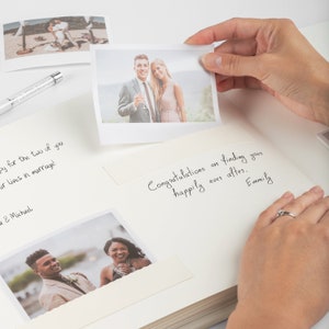Alternative au livre d'or de mariage Instax, album photo de mariage en daim pour toutes les tailles de film instantané, mini grand carré 4 x 6 2 x 6, etc. image 3