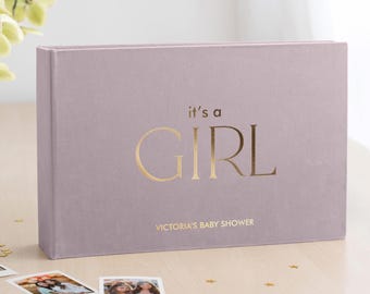 Baby Shower Guest Book, Baby Memory Book, Baby Girl Scrapbook Album, Baby  Shower Photo Album for all Instant Photos, Baby Shower Gift