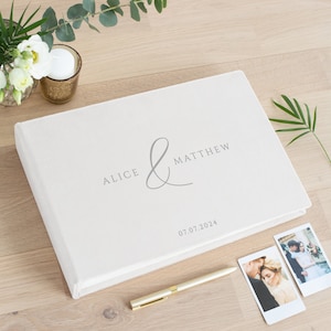 Wedding Guest Book Alternative | Personalized Photo Guestbook for all Instant Films | Instax Mini Square Wide etc. | Velvet Photo Booth Book
