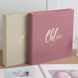 Erstes Jahr Baby Erinnerungsbuch, selbstklebendes Baby Fotoalbum, personalisiertes Babybuch, Baby Geburtstagsgeschenk