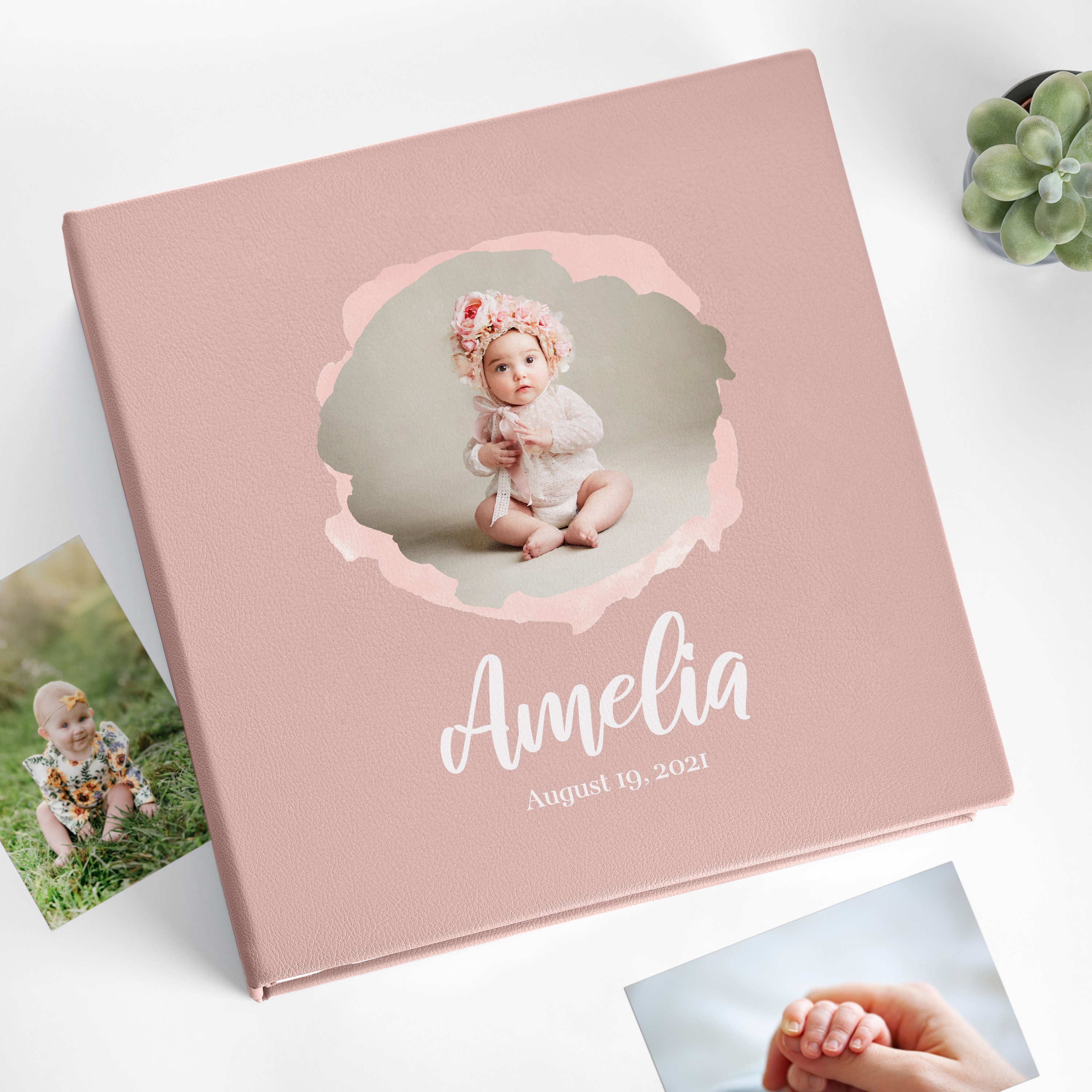 Self-adhesive Baby Girl Photo Album With Photo, Printed Baby