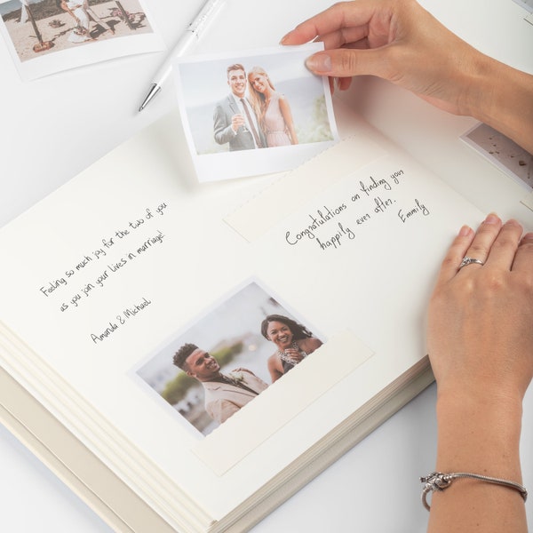 Wedding Guest Book Alternative, Personalized Eco Leather Wedding Photo Album for Instax Mini Wide Square and all Other Instant Photos