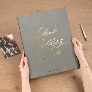 Grands livrets de voeux de mariage personnalisés, Livres de voeux de mariage personnalisés, Livres de voeux de mariage à couverture rigide, Livrets de voeux de mariage en daim, Cadeau de mariage moderne