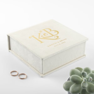 Wedding Ring Box Best Seller, Personalized Ring Box, Green Velvet Ring Bearer Box with Removable Ring Bearer Pillow