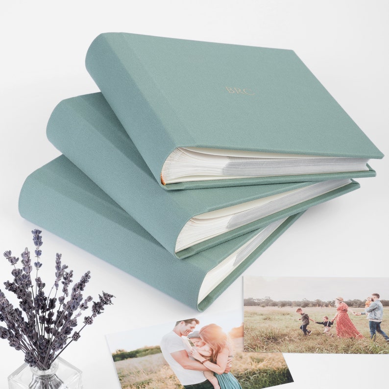 Slip In Photo Album for 200 4x6, 5x7 Photos, Personalised Fabric Photo Album with Sleeves image 3