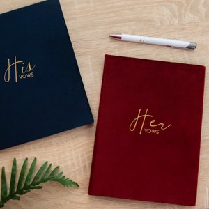 Personalized Wedding Vow Booklets |  Custom Finest Italian Velvet Vow Books | Elegant Bridal Vow Keepsake