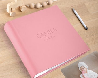 Baby Slip In Photo Album for 200 4x6 or 5x7 Photos | Personalized Photo Album with Sleeves | Unique Baby Shower or Birthday Gift