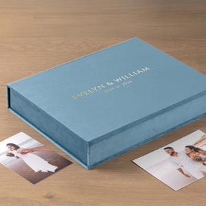 Personalisierte Memory Box | Benutzerdefinierte Erinnerungsbox | Fotoalbum oder Scrapbook Box | Samtbox oder Leinenbox mit Magnetverschluss