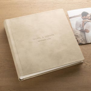 Álbum de fotos de boda tradicional de gran tamaño con encuadernación en forma de libro, álbum de recortes personalizado hecho a mano en Europa / Más de 50 tamaños y colores a elegir