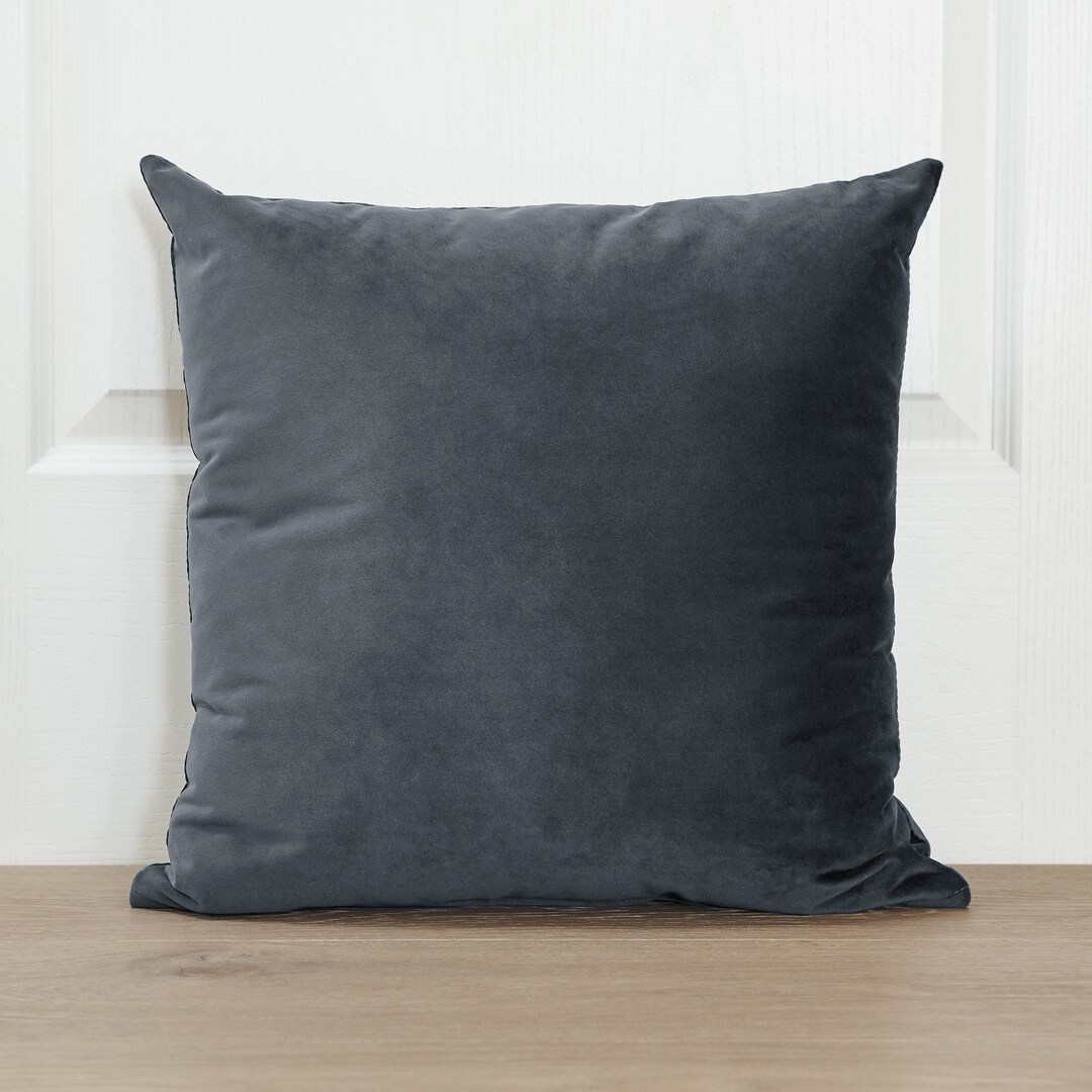 Velvet Pillow Cover Grey Velvet Throw Pillow Cover Luxury Etsy