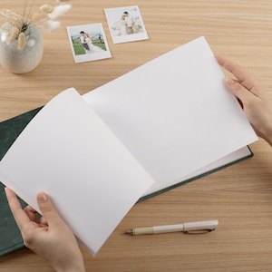 Leather Guest Book with Lined Pages | Personalized Sign In Wedding Guest Book | Custom Embossed Guestbook | 100/200 pages image 5