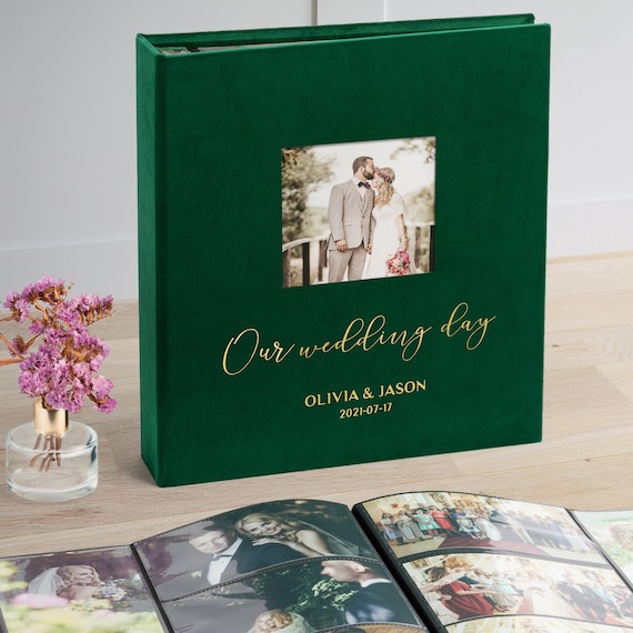 Wedding Photo Album With Sleeves for 4x6 Photos, Large Velvet Slip in Photo  Album for up to 1000 Photos 