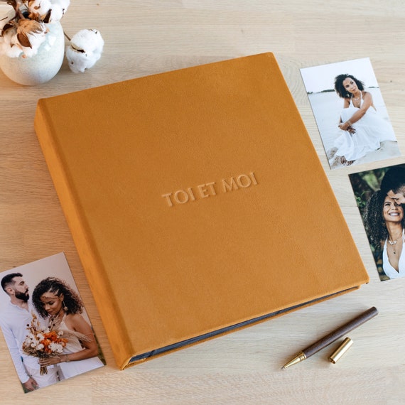 Suede Photo Album With Sleeves for 4x6 Photos, Large Slip in Photo