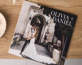 Álbum de fotos de casamento personalizado | Livro de recordações impresso sob medida | Lembrança fotográfica para mesa de centro | Design incluso