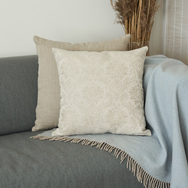 Linen Pillow Cover Natural Linen Throw Pillow Cover Etsy