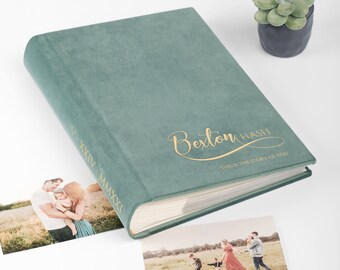 Album photo à glisser pour 300 photos 4 x 6 | Personnalisation en or sur la couverture et le dos | Livre photo personnalisé avec pochettes
