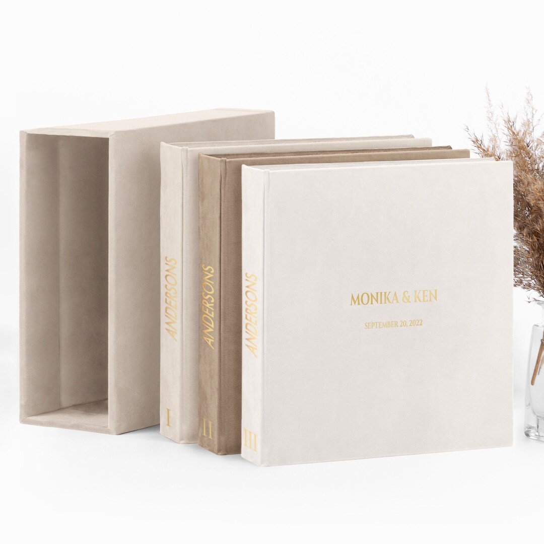 Wedding Selfadhesive Photo Album and Slipcase, Velvet XL Self Adhesive