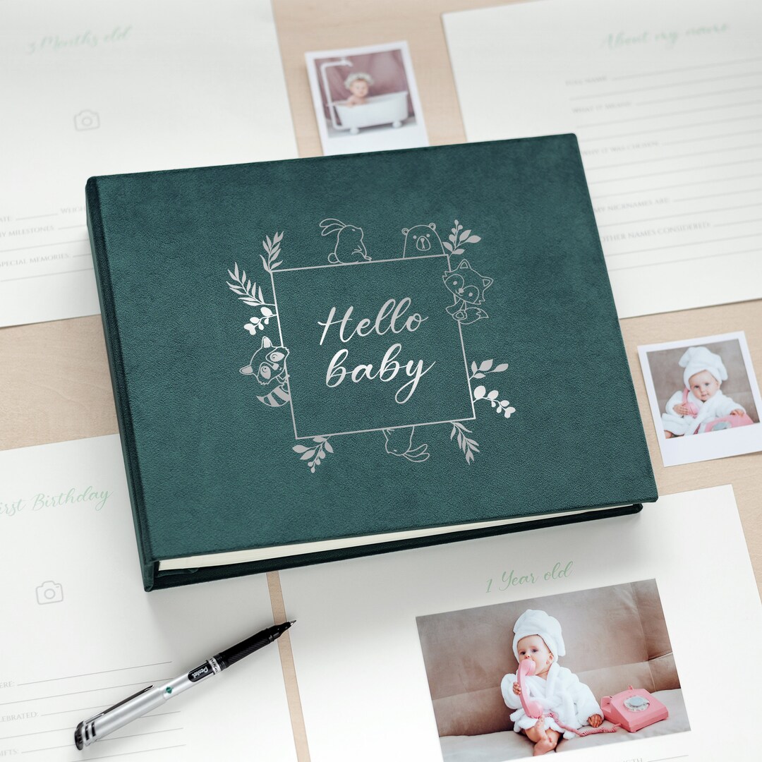 Personalized Baby Album Modern Baby Journal Pregnancy Etsy