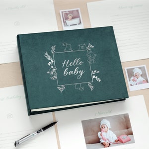 Personalized Baby Album, Modern Baby Journal, Pregnancy Journal, Baby Girl-Boy Book, First - 5 Year Baby Book