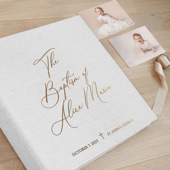 Personalized baptism photo deals album