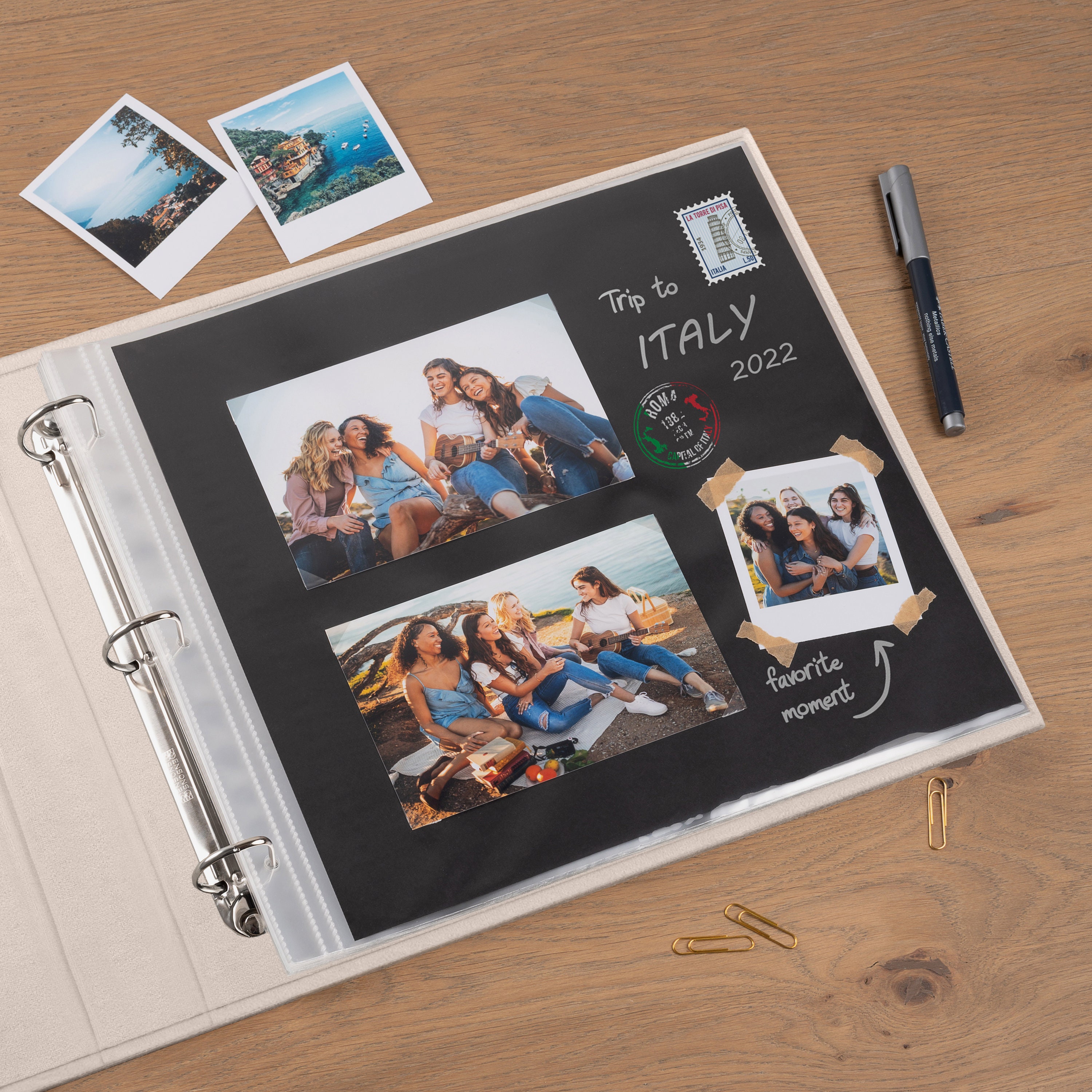 Album Photo Scrapbooking 60 Pages 20,5 X 20,5 Cm - Couverture Rigide Kaki