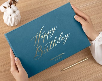 Personalized Birthday Guest Book | 21st Birthday Sign In Book | Custom Guest Book for 16th, 30th, 40th, 50th, 60th, 70th Birthday Party