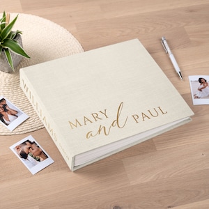 Alternativa al libro degli ospiti per matrimonio in lino, album fotografico quadrato largo Instax Mini, libro delle firme per tutte le dimensioni di foto, libro per cabina fotografica per 2x6 4x6