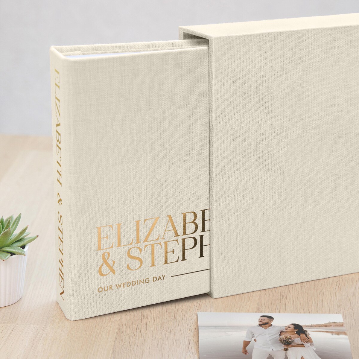 Personalized Wedding Photo Album | Slip in Photo Book | Linen Memory Keepsake Book - Etsy