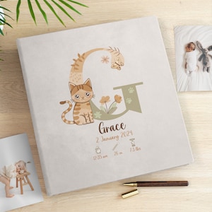 Álbum de fotos para bebé con fundas para 100-1000 fotos de 4x6 / Libro de recuerdos para bebé / Álbum de recortes personalizado / Regalo para baby shower o cumpleaños
