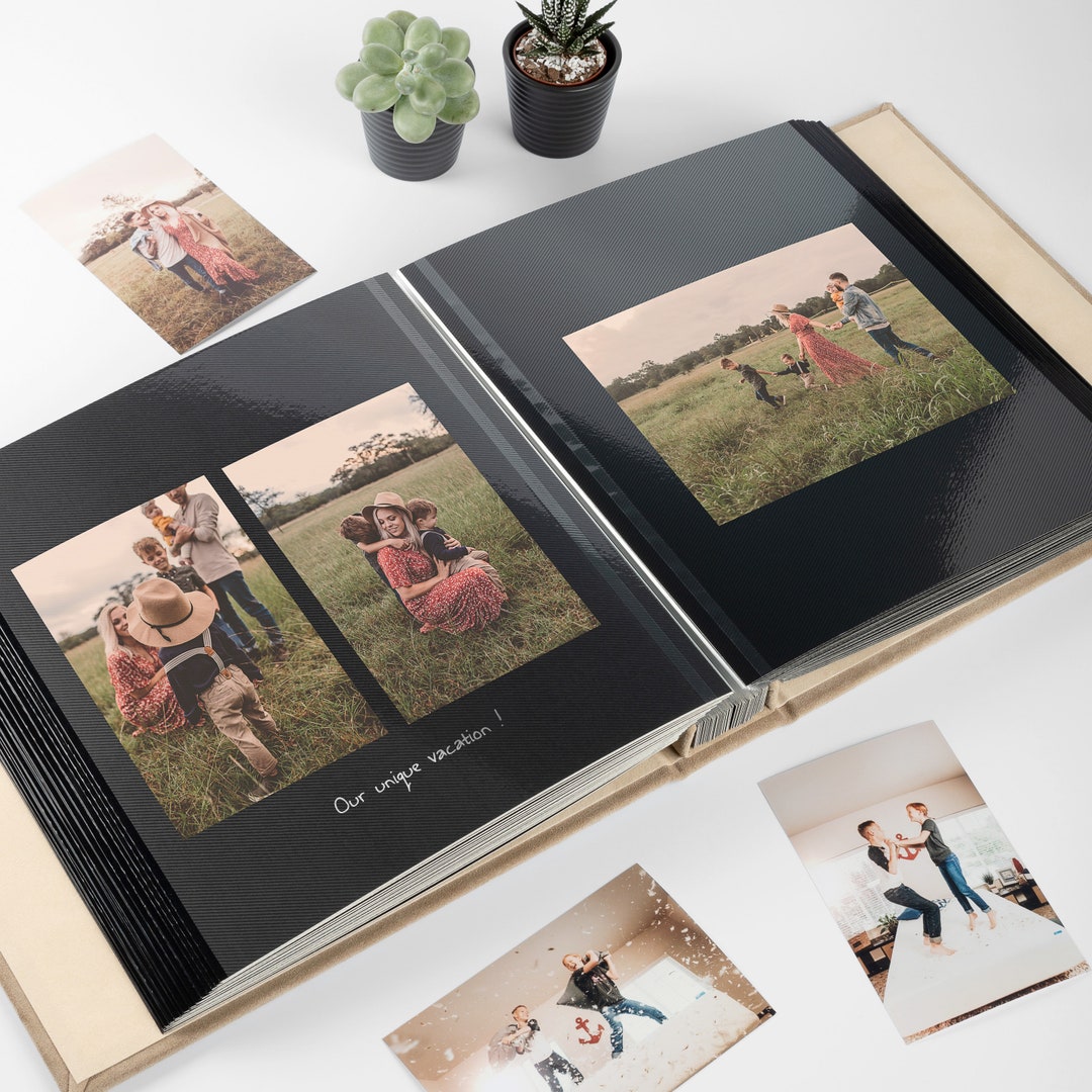 Suede Selfadhesive Wedding Album With Black or White Pages, Large