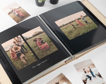 Suede Self-adhesive Wedding Album with Black or White Pages, Large Scrapbook Album, Family Travel Photo Album