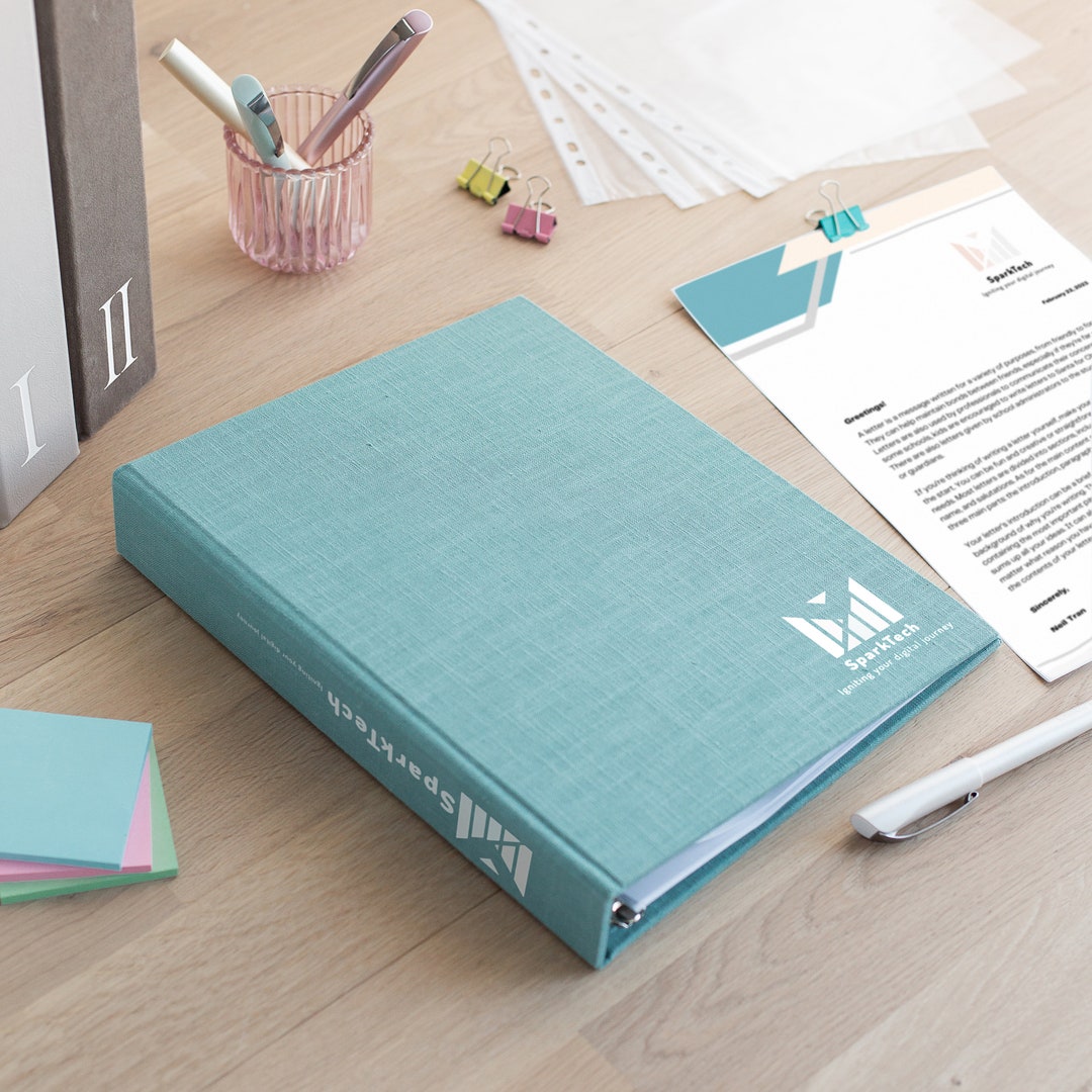 Linen Ring Binder, Personalized Ring Binder Portfolio, Hard Cover