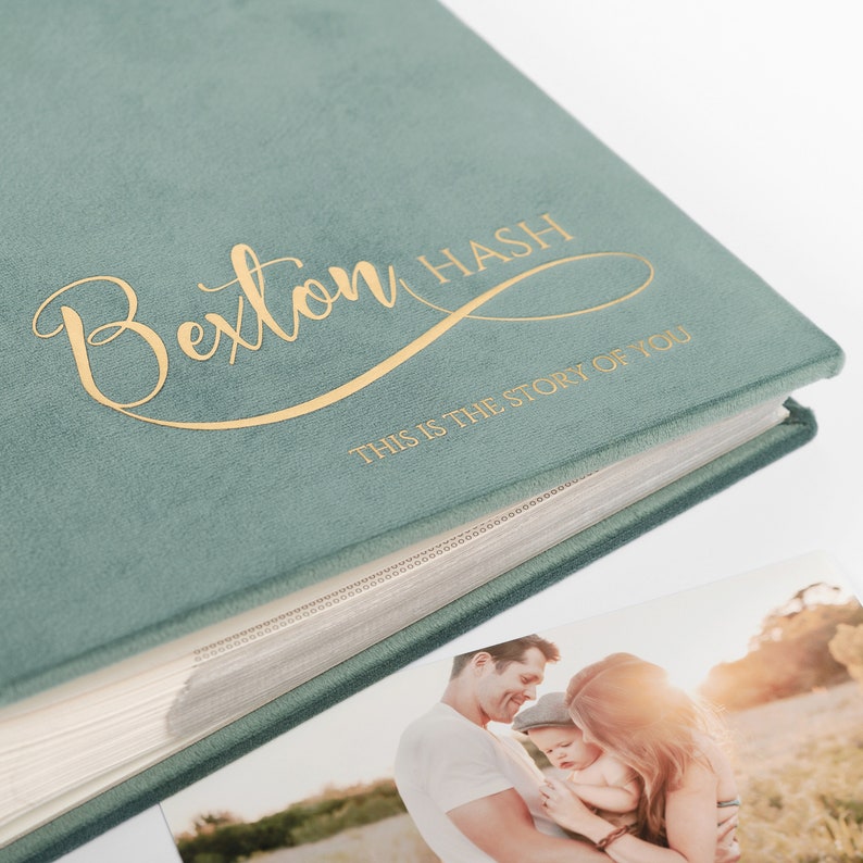 Slip In Photo Album for 300 4x6 Photos Gold Personalisation on Cover and Spine Custom Photo Book with Sleeves image 2