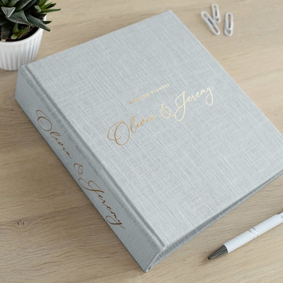Vienrose Wedding Planner Book Organizer For The Bride, Gold Foil 'W