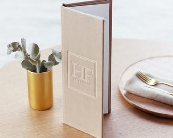 Personalized Restaurant Menu Covers | Custom Logo Menu Folders | Luxury Eco Leather Menu Holders | Hardcover Wedding Menu Books