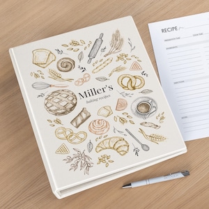 Personalized Recipe Book | Custom Cook Book Journal | Hard Cover Recipe Organizer | Ring Binder Recipe Planner | Unique Cooking Gift