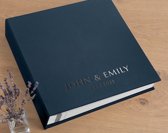 Leather Wedding Photo Album, Personalized Self-adhesive Photo Album, Anniversary Scrapbook Album, Large Family Album, Travel Photo Album
