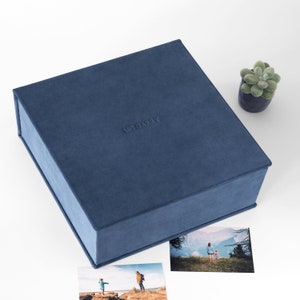 Suede Memory Box, Keepsake Box, Photo Album Clamshell Box, Custom Size Scrapbook Box