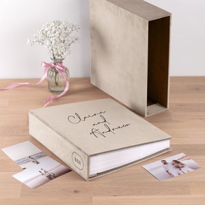 Wedding Slip-In Photo Album With Sleeves for 100-1000 4x6 Photos, Large Personalized Scrapbook, Velvet Photo Album | Hand Made in Europe
