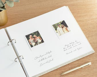 Wedding Guest Book Alternative | Personalized Instant Photo Booth Book | Linen Ring Binder Guestbook